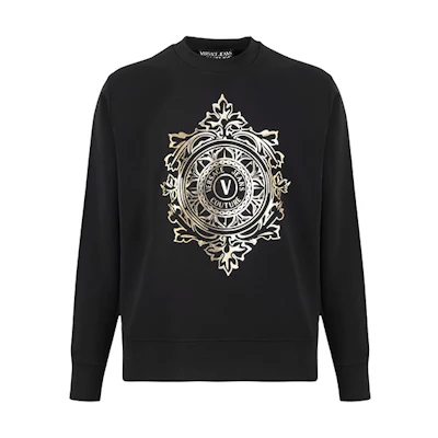 Versace Black Printed Long Sleeve Sweatshirt 71GAIF05-CF00F-G89