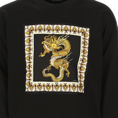 VERSACE 黑色印花宽松圆领卫衣 A83533-A228146-A008 Sizing VERSACE 黑色印花宽松圆领卫衣 A83533-A228146-A008