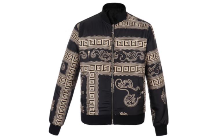Versace Black Printed Zip-Up Casual Long-Sleeve Jacket for Men V500490-VT01595-V4008