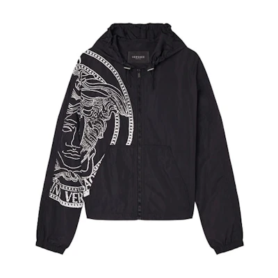 Versace Black Printed Zip-Up Hoodie Jacket A89342-1F00957-1B000