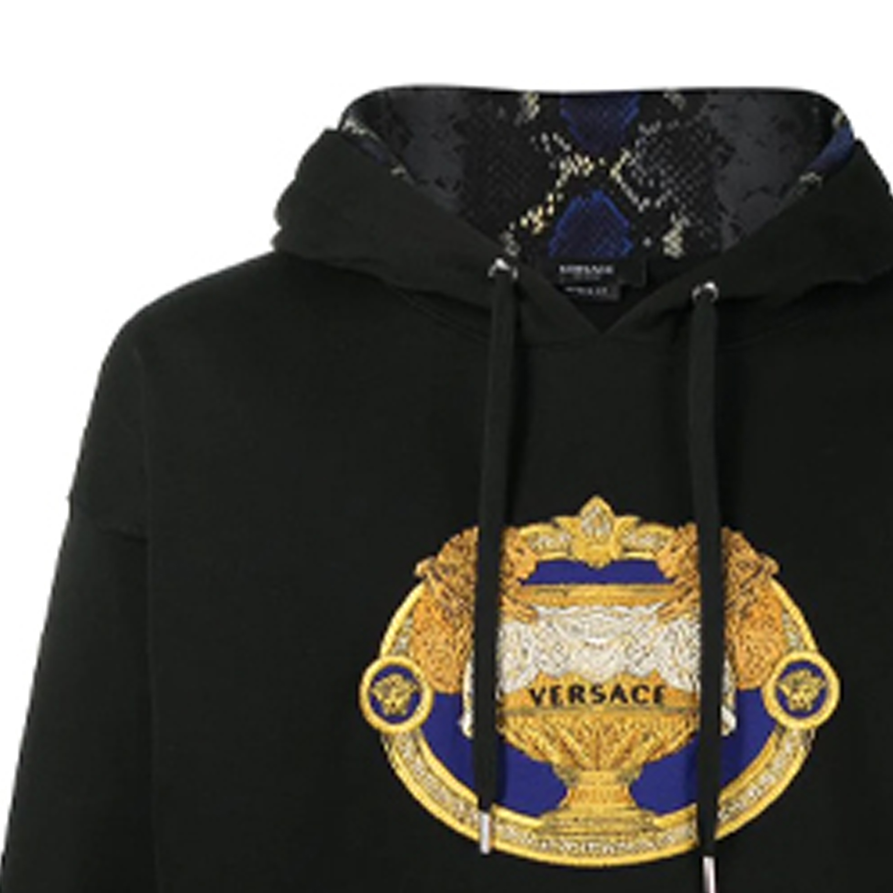 Sizing 范思哲黑色刺绣字母套头卫衣 A88699-A231242-A1008