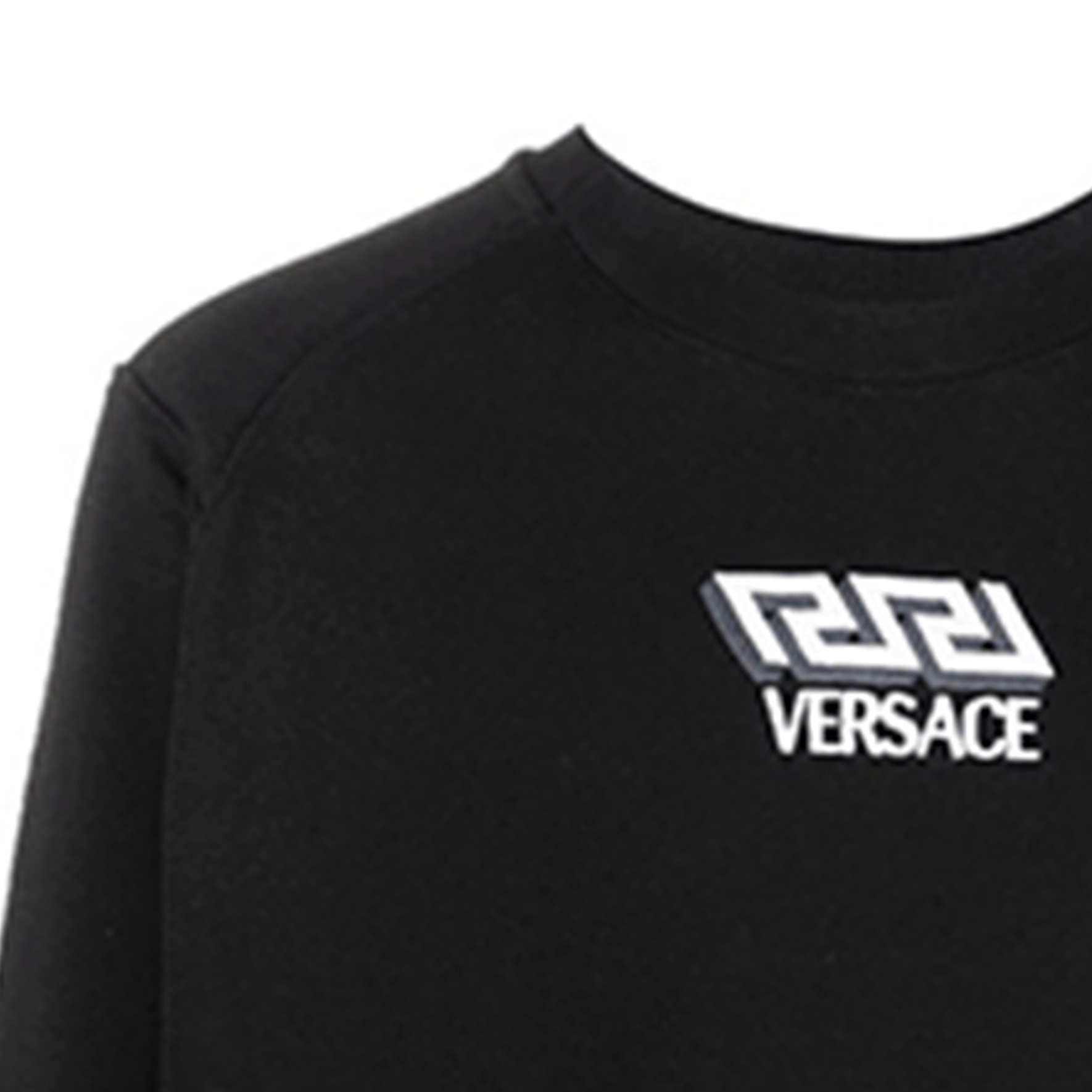 Sizing ヴェルサーチ ブラック 刺繍ロゴ入りプルオーバースウェットシャツ 1001774-1A01446-1B000