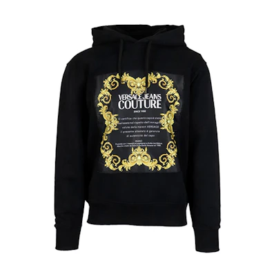 Versace Black Pullover Sweatshirt with Logo Letter Print B7GWA7TY-30453-K42