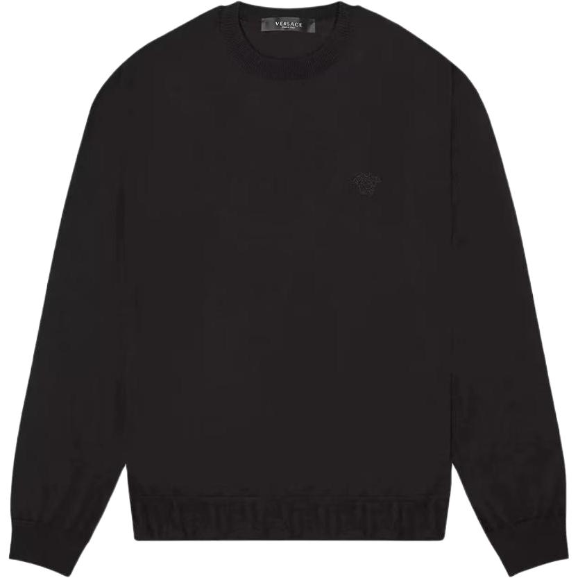 VERSACE Black Round Neck Cashmere Knit Sweater A69777-A236032-A1008