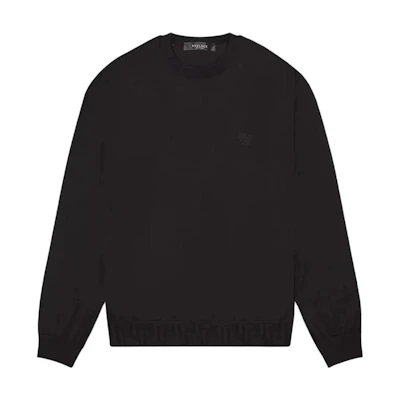 VERSACE Black Round Neck Cashmere Knit Sweater A69777-A236032-A1008