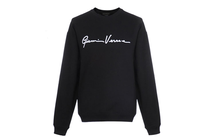 Versace Black Signature Letter Long-Sleeve Sweatshirt A86019-A231242-A1008