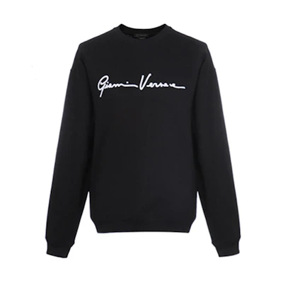Versace Black Signature Letter Long-Sleeve Sweatshirt A86019-A231242-A1008