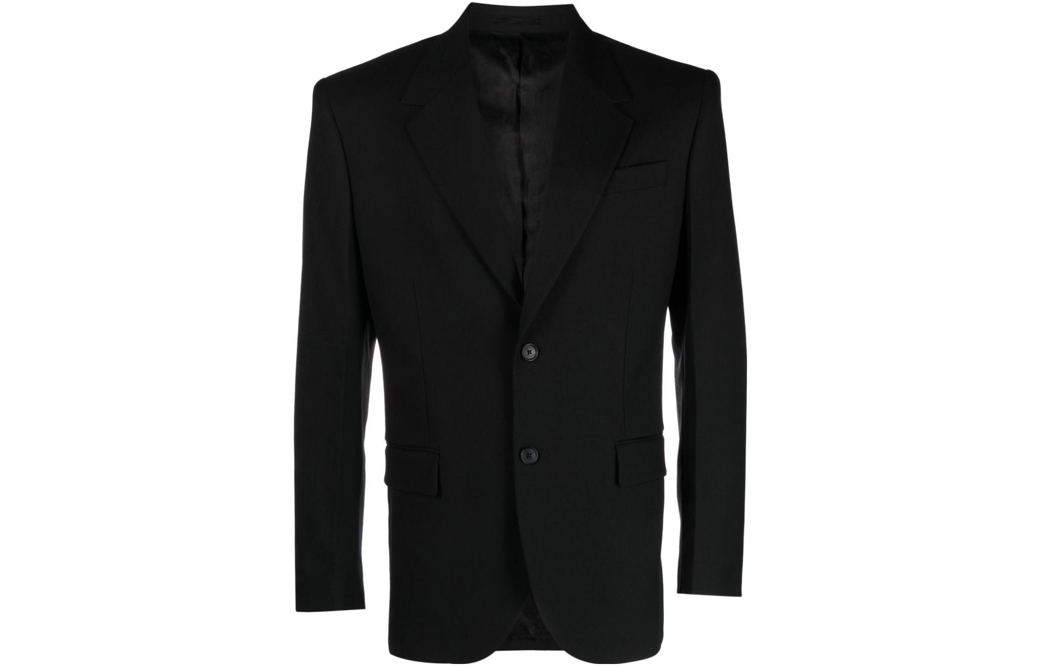 Versace Black Single-Button Solid Blazer Jacket 1012148-1A07978-1B000