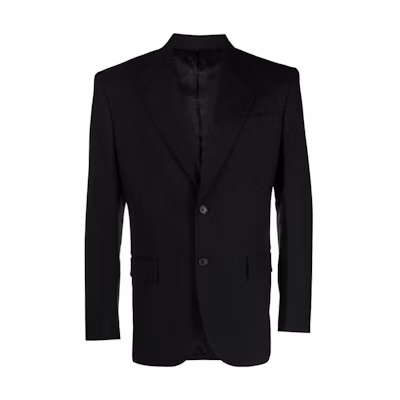 Versace Black Single-Button Solid Blazer Jacket 1012148-1A07978-1B000