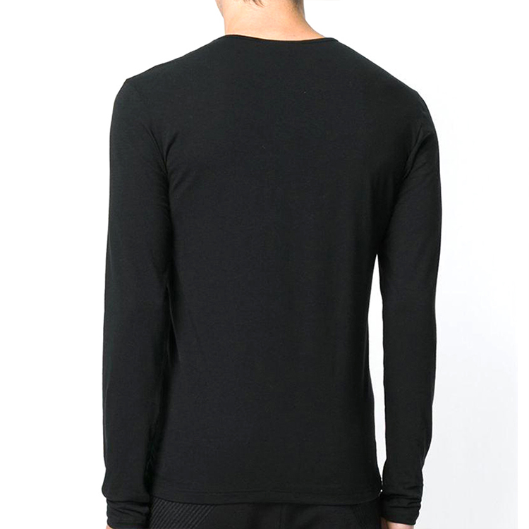 Shop 范思哲黑色修身长袖T恤美杜莎头像 AUU01007-AC00059-A008