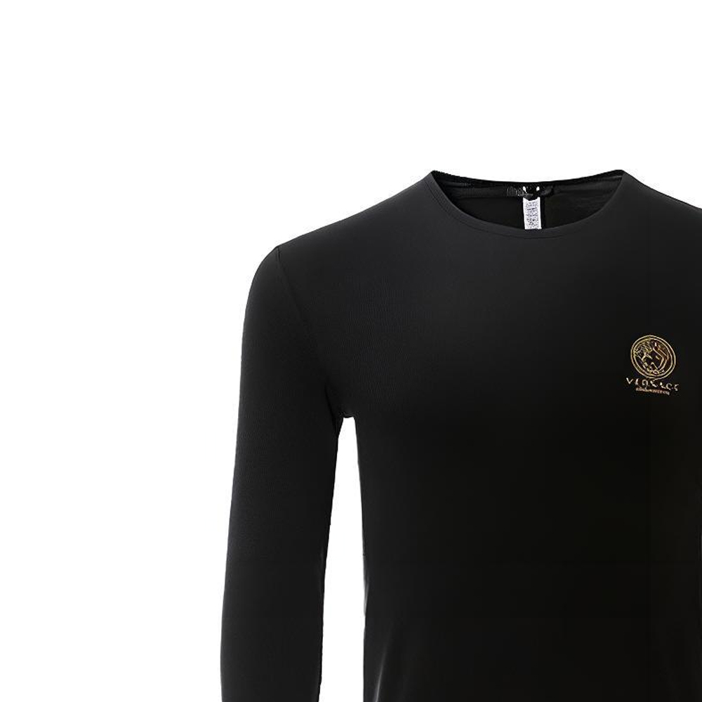 Details for 范思哲黑色修身长袖T恤美杜莎头像 AUU01007-AC00059-A008