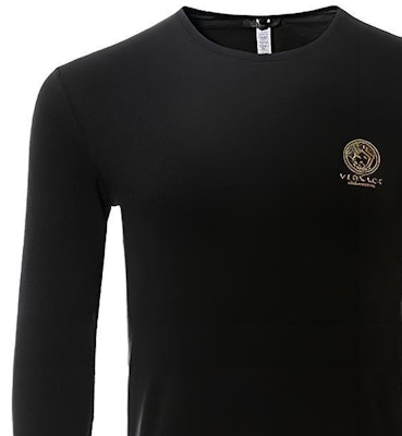 范思哲黑色修身长袖T恤美杜莎头像 AUU01007-AC00059-A008 Details for 范思哲黑色修身长袖T恤美杜莎头像 AUU01007-AC00059-A008