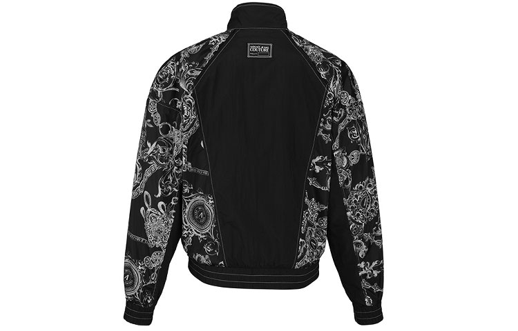 VERSACE Black Slim-Fit Printed Jacket with Stand Collar and Zipper. 71GAS401-CQS02 圖 4
