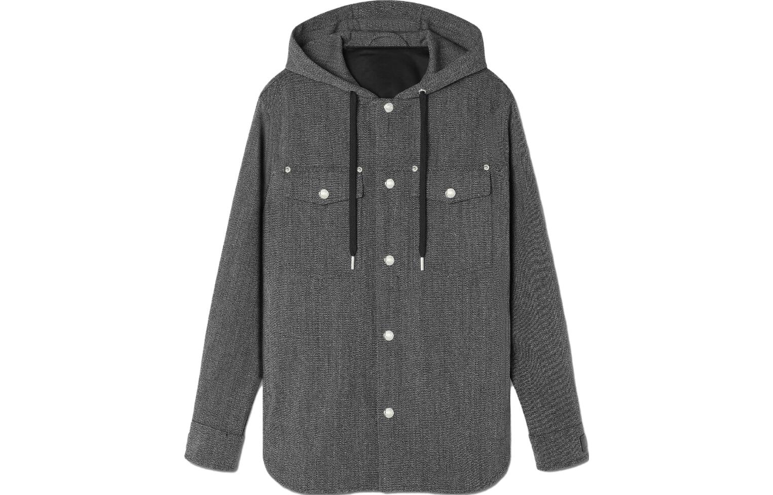 Versace Black Solid Color Hooded Long-Sleeve Blouson Jacket 1012145-1A08899-2B020