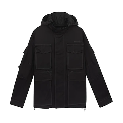 Versace Black Solid Color Pocket Hoodie Jacket Casual Style A86911-A229958-A1008