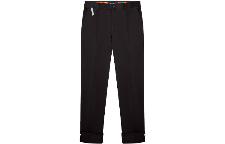 VERSACE Black Solid Wool Casual Trousers A89392-A229959-A1078