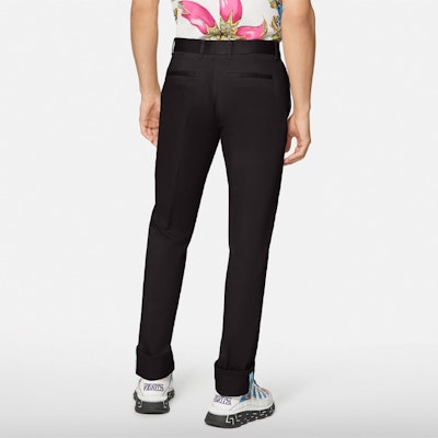 VERSACE Black Solid Wool Casual Trousers A89392-A229959-A1078 Purchase VERSACE Black Solid Wool Casual Trousers A89392-A229959-A1078