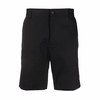 VERSACE Black Summer Logo Straight-Cut Shorts. A87360-A229957-A1008