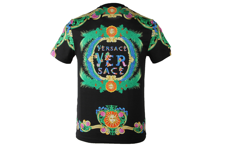 Lookbook VERSACE 黑色大花卉標誌印花T恤 A77276-A224831-A708