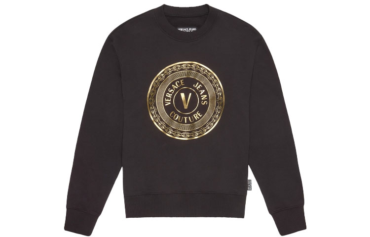 Versace Black V-Logo Pullover Sweatshirt EB7GZA7TX-E30318-EK42