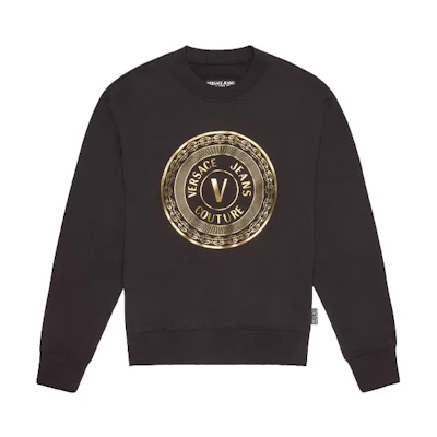 Versace Black V-Logo Pullover Sweatshirt EB7GZA7TX-E30318-EK42