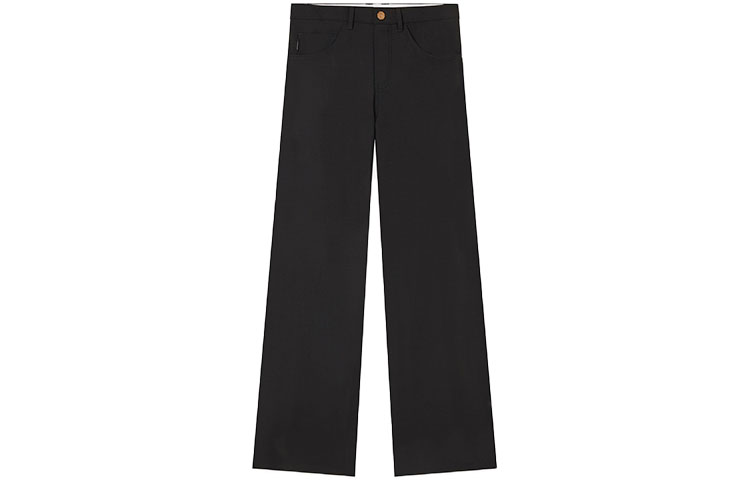 VERSACE Black Wool Blend Casual Trousers A88938-1F01050-1B000