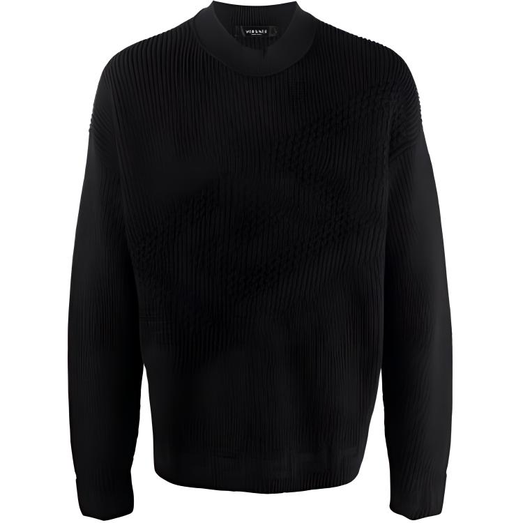 VERSACE Black Wool Knit Pullover Sweater. 1002167-1A01655-1B000