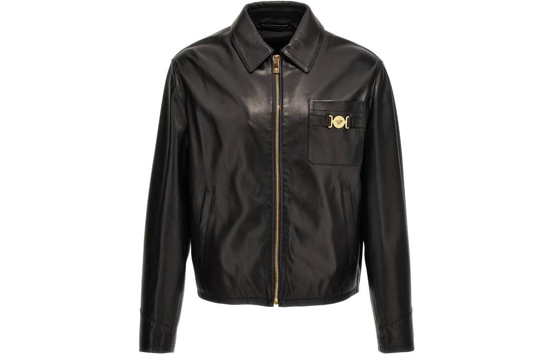 Versace Black Zip-Up Collared Jacket 1010587-1A07730-1B000