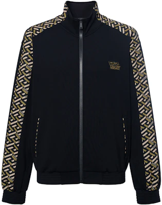 Versace Jaket Hitam Zip-Up dengan Logo Print Lengan Panjang 10021001-A01623-5B010 Buy Versace Jaket Hitam Zip-Up dengan Logo Print Lengan Panjang 10021001-A01623-5B010