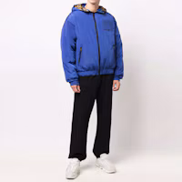Details for VERSACE 藍色巴洛克印花可雙面抽象連帽羽絨外套. 71GAA422-CQS06-G42