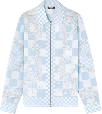 Versace Jaket Biru Kotak-Kotak dengan Resleting dan Kerah 1A10514-1014857-5X500 Buy Versace Jaket Biru Kotak-Kotak dengan Resleting dan Kerah 1A10514-1014857-5X500