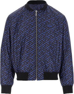 ヴェルサーチ ブルー ロゴプリント ジップアップジャケット A88323-1A01931-5U180 Buy ヴェルサーチ ブルー ロゴプリント ジップアップジャケット A88323-1A01931-5U180