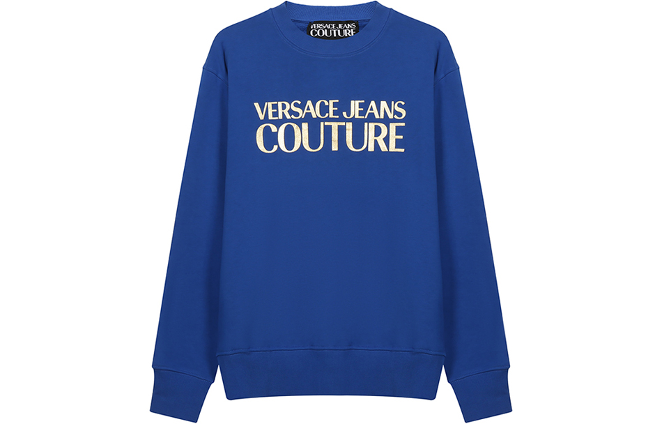 Versace Blue Fleece-Lined Logo Sweatshirt 71GAIT08-CF00T-G43