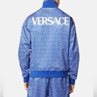 Purchase VERSACE 藍色標誌印花撞色長袖夾克 1001509-1A01115_6U300