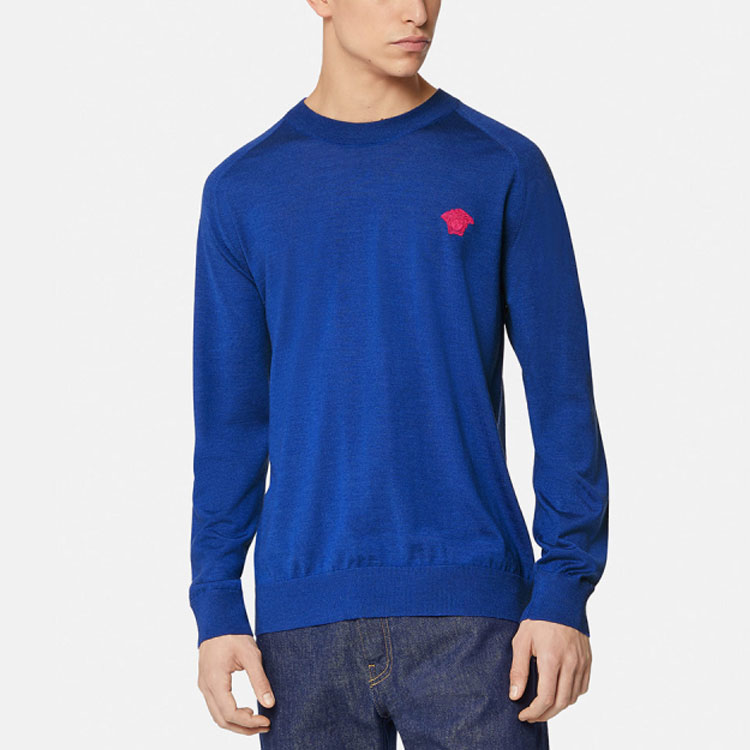 Versace Blue Medusa Embroidered Logo Pullover Sweatshirt. 1001174-1A00796-1U600 圖 4