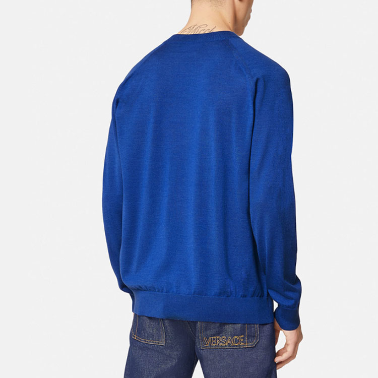 Versace Blue Medusa Embroidered Logo Pullover Sweatshirt. 1001174-1A00796-1U600 圖 5