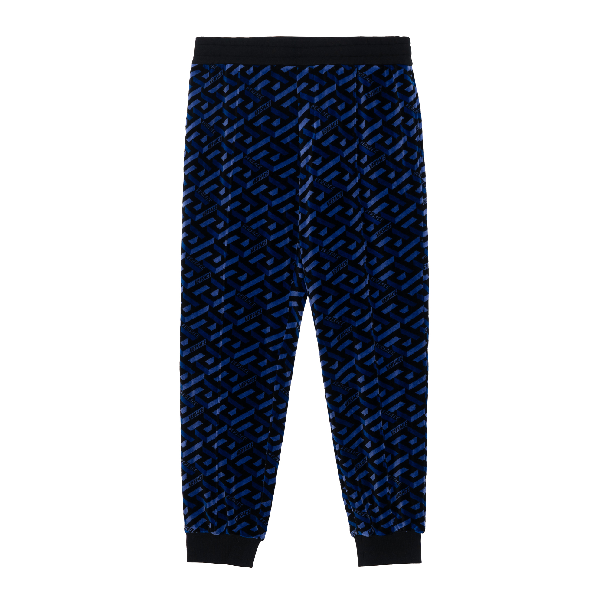 VERSACE Blue Pattern Print Mid-Rise Jogger Sweatpants 1002059-1A01609-2U340