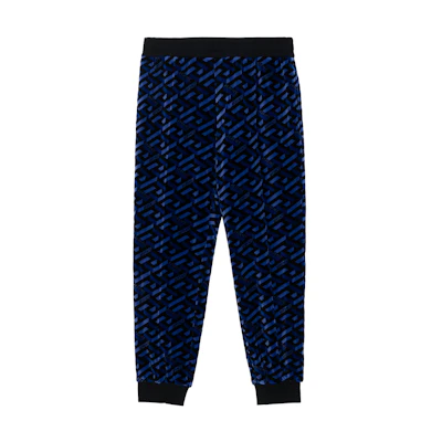 VERSACE Blue Pattern Print Mid-Rise Jogger Sweatpants 1002059-1A01609-2U340