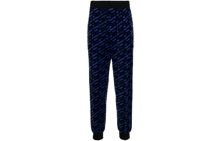 VERSACE Blue Pattern Print Mid-Rise Jogger Sweatpants 1002059-1A01609-2U340 圖 2