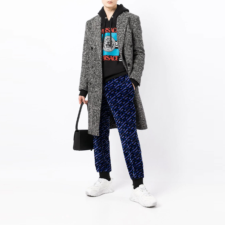VERSACE Blue Pattern Print Mid-Rise Jogger Sweatpants 1002059-1A01609-2U340 圖 3