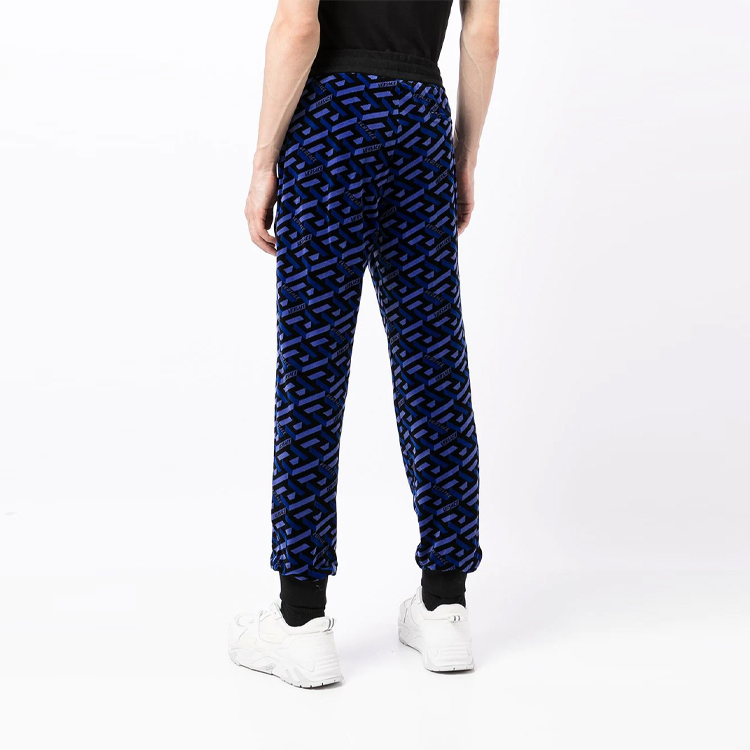 VERSACE Blue Pattern Print Mid-Rise Jogger Sweatpants 1002059-1A01609-2U340 圖 5