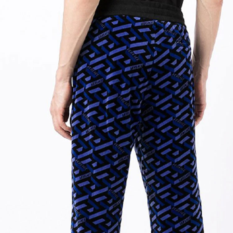 VERSACE Blue Pattern Print Mid-Rise Jogger Sweatpants 1002059-1A01609-2U340 圖 6