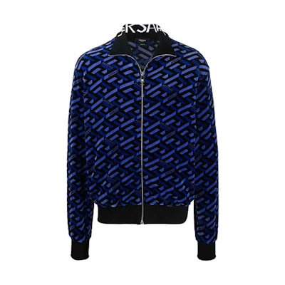 VERSACE Blue Pattern Print Zip-Up Long Sleeve Jacket 10020581-A01609-2U340