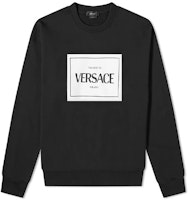 VERSACE BOX Logo Black Crewneck Long Sleeve Sweatshirt for Men A89400-A231242-A1008 VERSACE BOX Logo Black Crewneck Long Sleeve Sweatshirt for Men A89400-A231242-A1008
