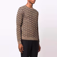 Purchase VERSACE 棕色圖案寬鬆款長袖圓領毛衣 10024031-A015245-B090