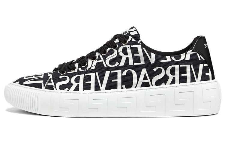 Versace Canvas Low-Top Lace-Up 'Black White'