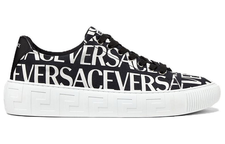 Versace Canvas Low-Top Lace-Up 'Black White' 圖 2