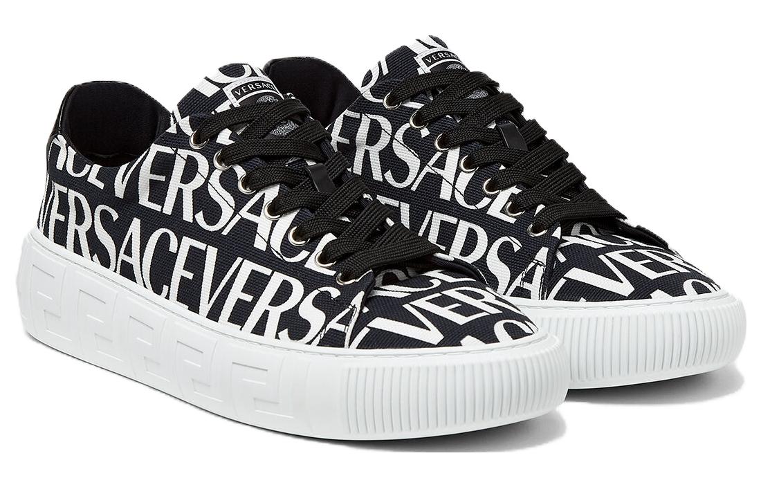 Versace Canvas Low-Top Lace-Up 'Black White' 圖 3