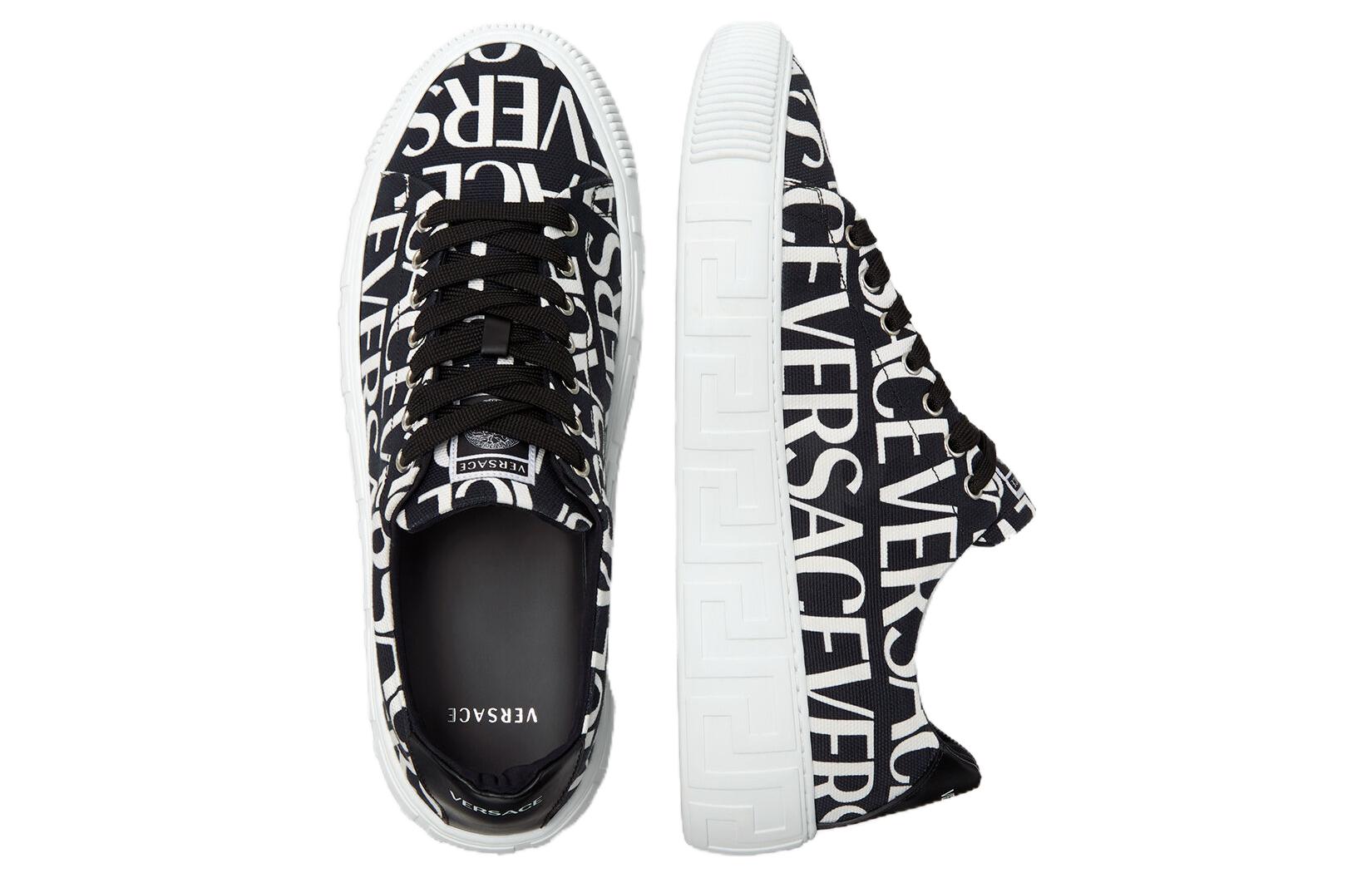 Versace Canvas Low-Top Lace-Up 'Black White' 圖 4