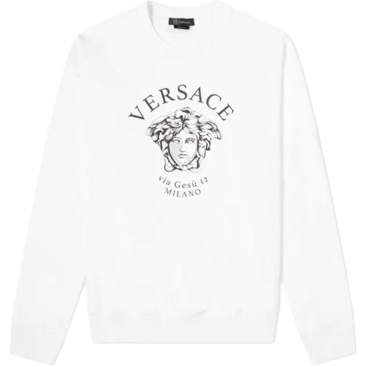 Versace Cartoon Logo Knit Pullover Sweatshirt White A88693-A231242-A1001